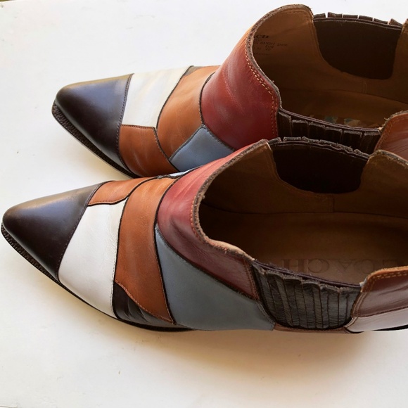 Coach leather patchwork multicolor boots - Picture 1 of 7